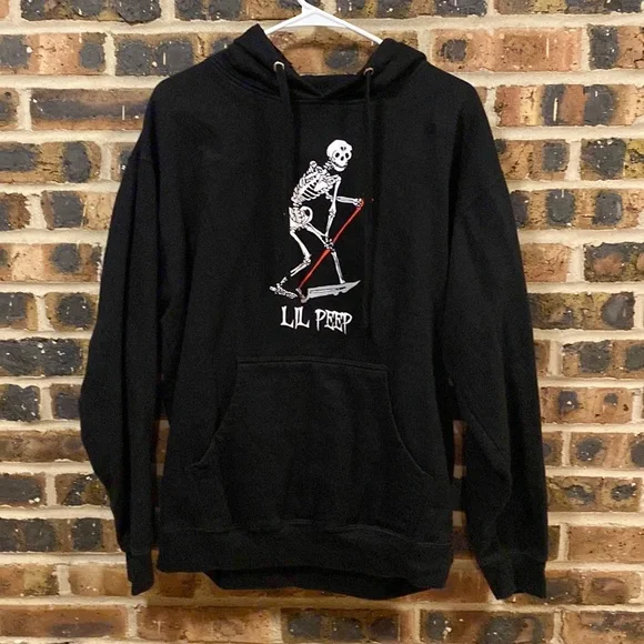 Lil Peep (officially authorized) graphic skeleton “Schemaposse” hoodie,  Men’s L